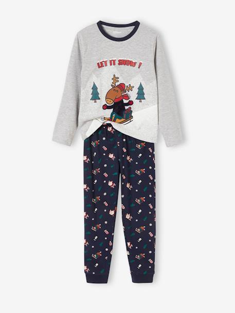 Pyjama renne Noël garçon gris chiné - vertbaudet enfant 