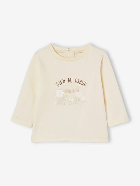 Ensemble 3 pièces bébé : gilet en fausse fourrure, T-shirt et legging beige - vertbaudet enfant 