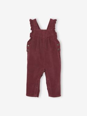 Baby-Dungarees & All-in-ones-Corduroy Dungarees with Ruffles for Babies