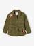 Military Style Jacket with Embroidered Flowers for Girls GREEN DARK SOLID WITH DESIGN - vertbaudet enfant 