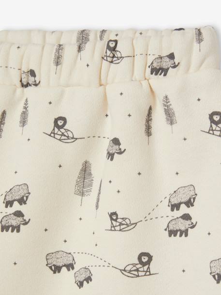 Ensemble bébé T-shirt nid d’abeille + pantalon en molleton taupe - vertbaudet enfant 