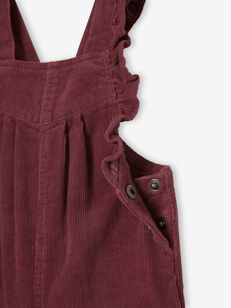 Salopette à volants bébé en velours prune+vert - vertbaudet enfant 