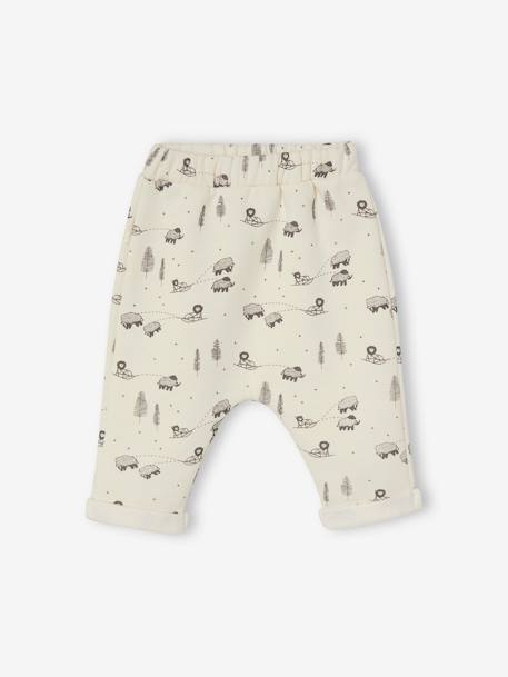 Ensemble bébé T-shirt nid d’abeille + pantalon en molleton taupe - vertbaudet enfant 