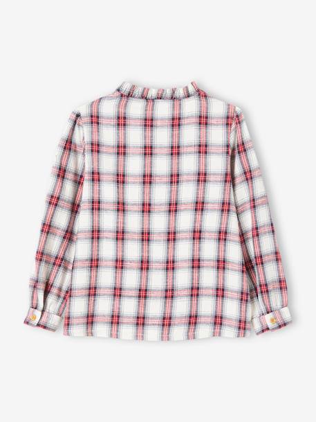Chequered Flannel Shirt for Girls chequered red - vertbaudet enfant 