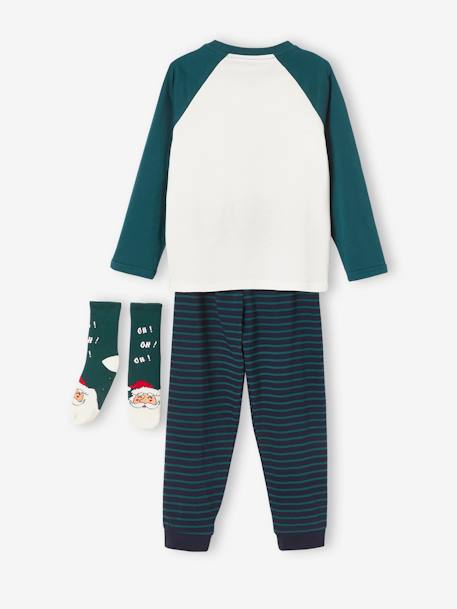 Coffret Noël pyjama + chaussettes garçon vert sapin - vertbaudet enfant 