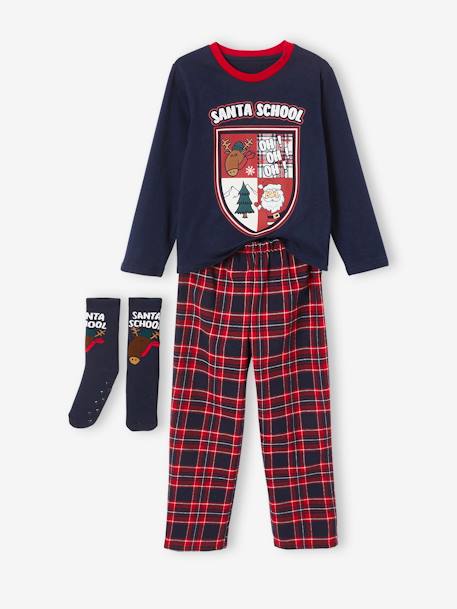 Coffret Noël pyjama + chaussettes garçon marine - vertbaudet enfant 