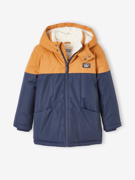 Parka technique à capuche garçon doublée fausse fourrure chaudron - vertbaudet enfant 