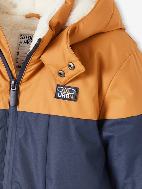 Technical Parka with Hood for Boys BROWN MEDIUM SOLID WITH DESIGN - vertbaudet enfant 