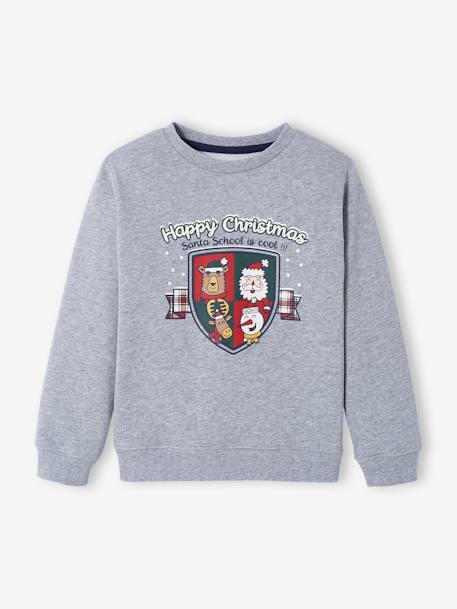 Christmas Combo: Sweatshirt with Emblem & Socks, for Boys marl grey - vertbaudet enfant 