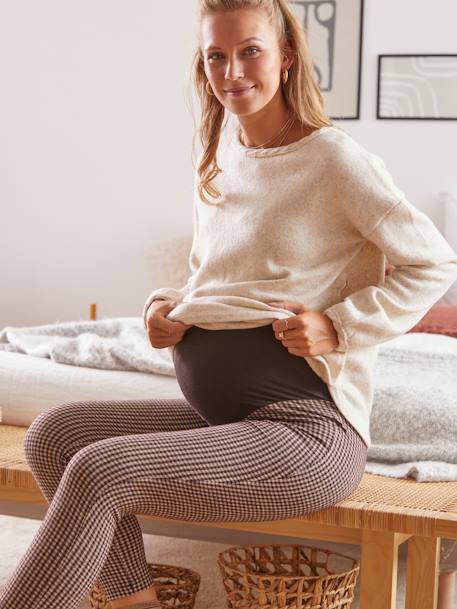 Legging de grossesse maille milano carreaux carreaux noir - vertbaudet enfant 