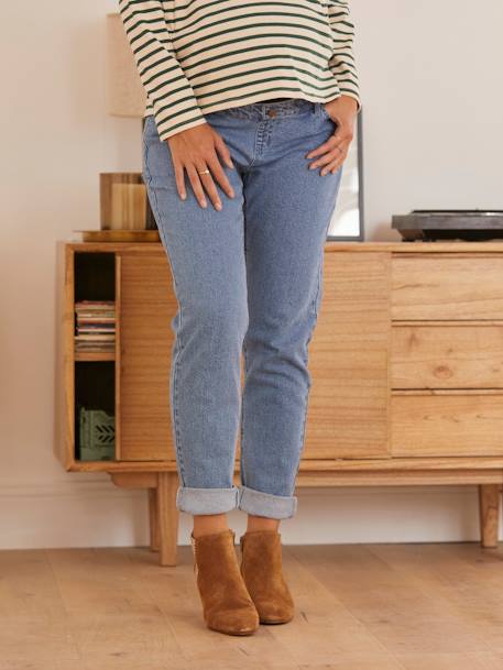 Jean de grossesse mom bandeau sans couture Bleu stone+DENIM STONE+Gris - vertbaudet enfant 