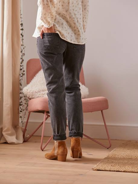 Jean de grossesse mom bandeau sans couture Bleu stone+DENIM STONE+Gris - vertbaudet enfant 