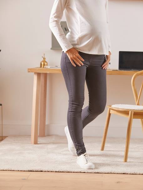 Slim Leg Jeans for Maternity, Inside Leg 69 cm - grey dark solid