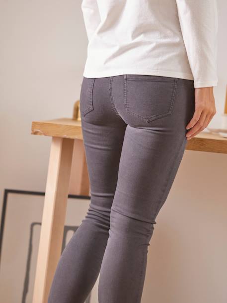 Slim Leg Jeans for Maternity, Inside Leg 76 cm GREY DARK SOLID - vertbaudet enfant 