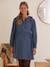 Denim Dress with Peter Pan Collar, Maternity & Nursing Special BLUE DARK STRIPED - vertbaudet enfant 