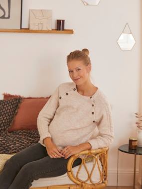 Maternity-Jumper with Cable-Knit Sleeves, Maternity & Nursing