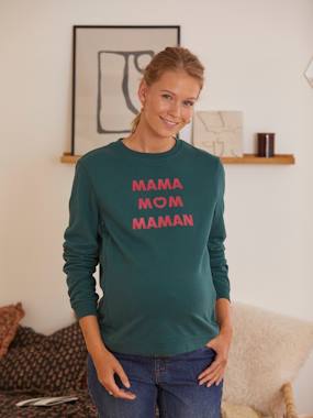 Maternity & Nursing Special Fleece Sweatshirt with Message  - vertbaudet enfant