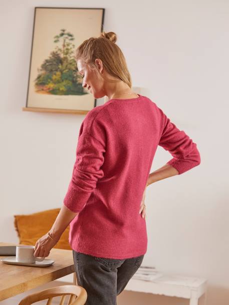 Pull col tunisien grossesse et allaitement Fuschia - vertbaudet enfant 