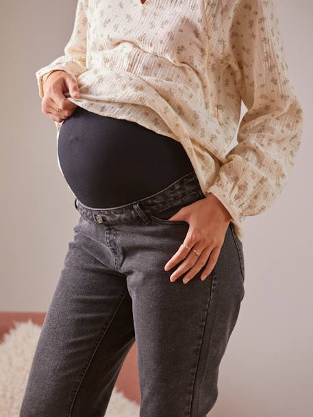 Jean de grossesse mom bandeau sans couture Bleu stone+DENIM STONE+Gris - vertbaudet enfant 