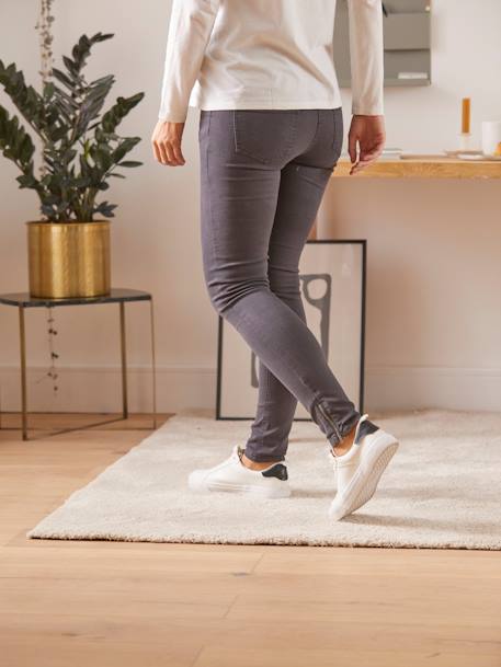 Slim Leg Jeans for Maternity, Inside Leg 69 cm GREY DARK SOLID - vertbaudet enfant 