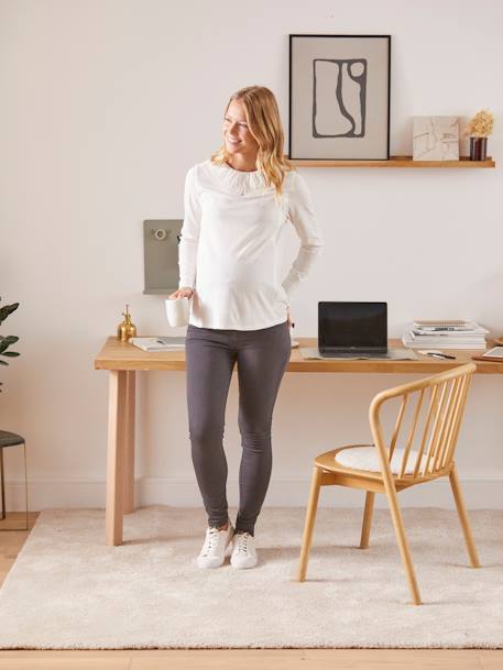 Slim Leg Jeans for Maternity, Inside Leg 76 cm GREY DARK SOLID - vertbaudet enfant 