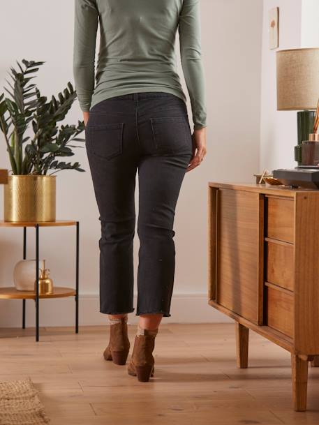Flared Jeans for Maternity, Inside Leg 65 cm BEIGE LIGHT SOLID+GREY DARK SOLID - vertbaudet enfant 