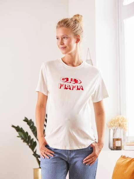T-shirt à message grossesse et allaitement Blanc - vertbaudet enfant 