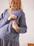 Short Dual Fabric Dress, Maternity & Nursing Special GREY DARK SOLID WITH DESIGN - vertbaudet enfant 