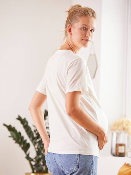 T-shirt à message grossesse et allaitement Blanc - vertbaudet enfant 