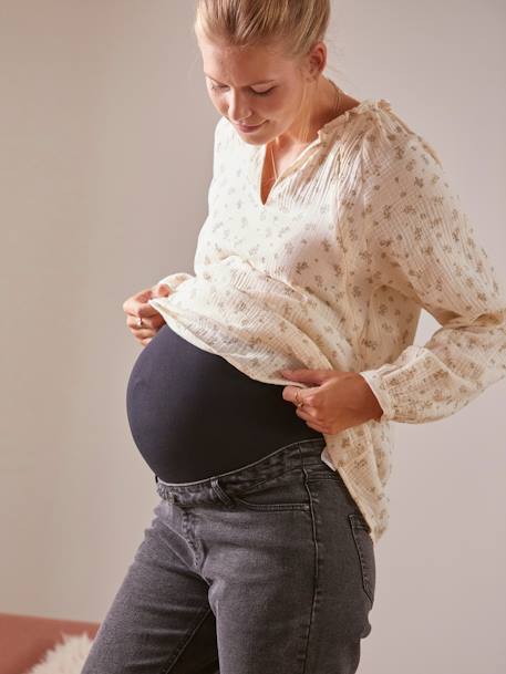 Jean de grossesse mom bandeau sans couture Bleu stone+DENIM STONE+Gris - vertbaudet enfant 