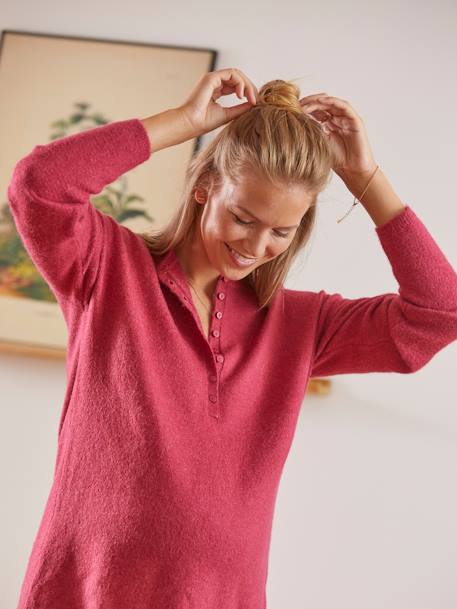 Pull col tunisien grossesse et allaitement Fuschia - vertbaudet enfant 