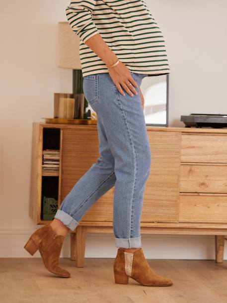 Jean de grossesse mom bandeau sans couture Bleu stone+DENIM STONE+Gris - vertbaudet enfant 