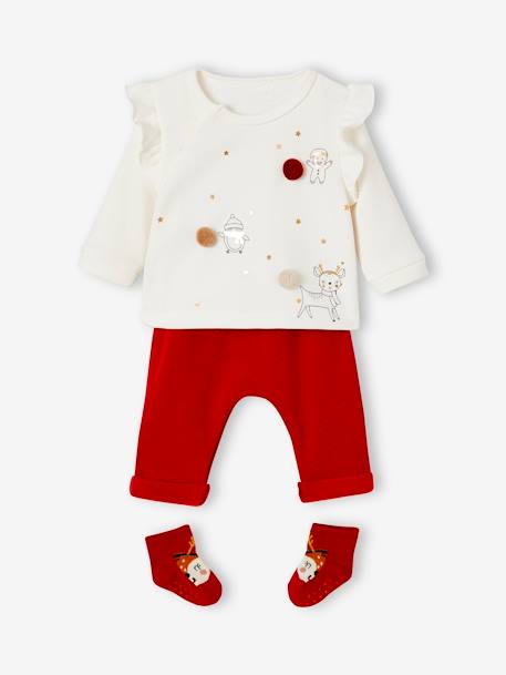 3-Piece Outfit: Sweatshirt + Trousers + Socks for Babies  - vertbaudet enfant 