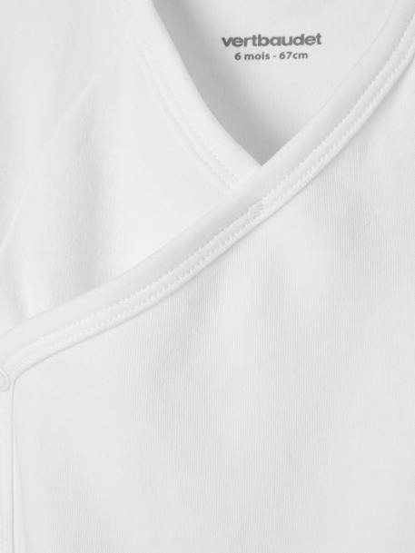 Pack of 5 Short Sleeve Bodysuits for Newborn Babies WHITE LIGHT TWO COLOR/MULTICOL - vertbaudet enfant 