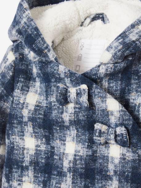 Chequered Wrapover Coat for Babies BLUE MEDIUM CHECKS - vertbaudet enfant 