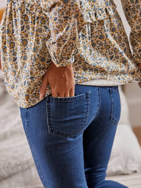 Jean droit effiloché de grossesse entrejambe 68 cm Bleu denim - vertbaudet enfant 