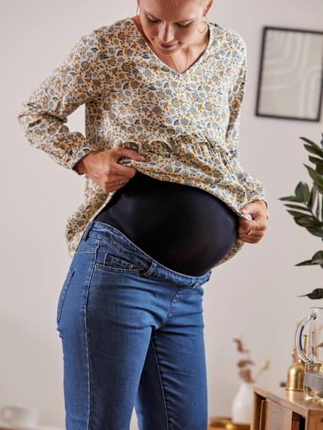 Jean droit effiloché de grossesse entrejambe 68 cm Bleu denim - vertbaudet enfant 