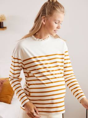 Maternity-Top with Ruffled Collar, Maternity & Nursing Special