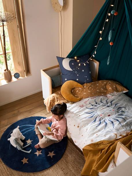 Oeko-Tex® Duvet Cover + Pillowcase Set for Children, Astro WHITE MEDIUM SOLID WITH DESIGN - vertbaudet enfant 