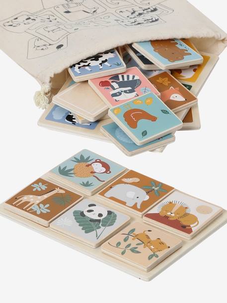 Animals Lotto in FSC® Wood BEIGE LIGHT SOLID WITH DESIGN - vertbaudet enfant 