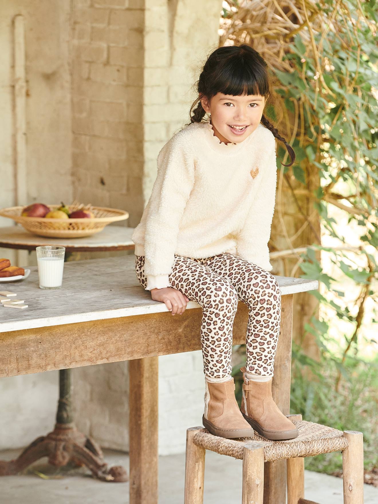 Baby girl printed leggings in organic cotton | PlayUp