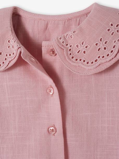 Marl Blouse with Double Collar, for Babies soft lilac - vertbaudet enfant 