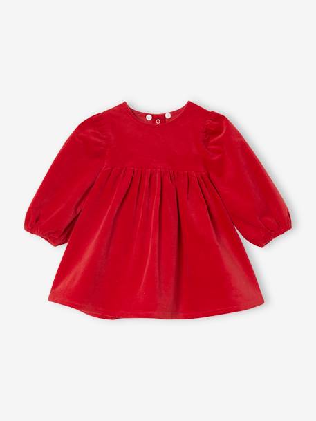 Robe en velours bébé et son collant assorti rouge - vertbaudet enfant 
