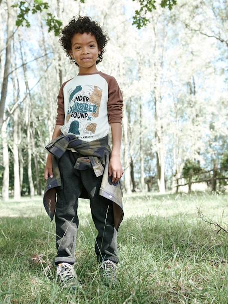 T-shirt ultra doux motif cartographie garçon ECRU - vertbaudet enfant 