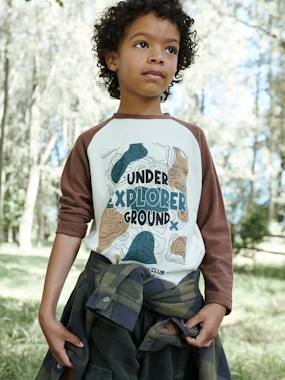 -Ultra-Soft Top with Cartography Motif for Boys