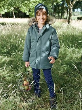 Parka à capuche doublée sherpa garçon garnissage polyester recyclé  - vertbaudet enfant