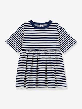 Striped Cotton Dress for Children, 3/4 Sleeves, by Petit Bateau  - vertbaudet enfant