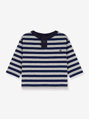 Baby-T-shirts & Roll Neck T-Shirts-T-shirts-Long Sleeve Top in Cotton for Babies - PETIT BATEAU