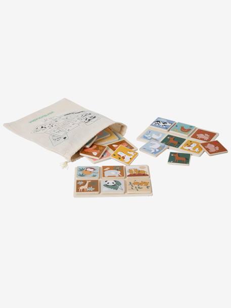 Animals Lotto in FSC® Wood BEIGE LIGHT SOLID WITH DESIGN - vertbaudet enfant 
