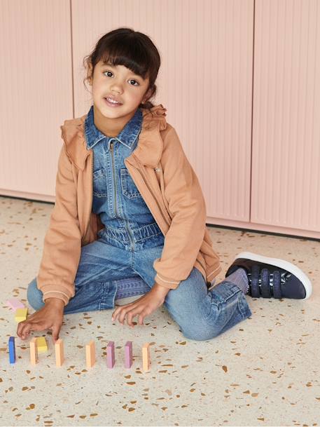 Combinaison en jean style 'worker' fille stone - vertbaudet enfant 